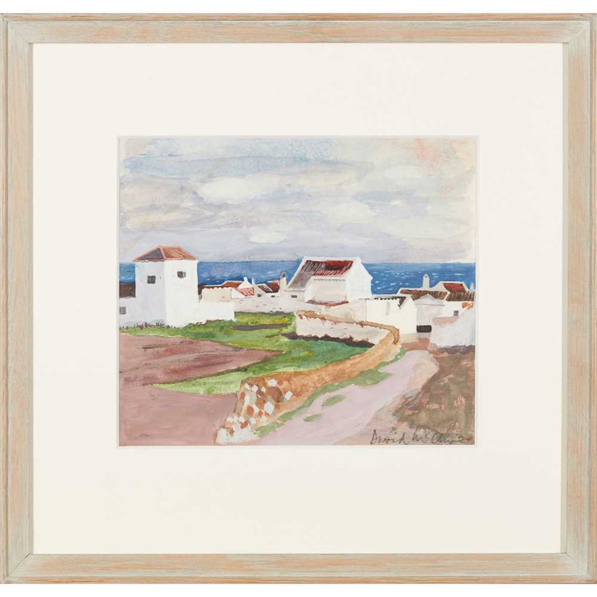 § DAVID MCCLURE R.S.A., R.S.W. (SCOTTISH 1926-1998) VILLAGE BY THE SEA, SPAIN - Image 4 of 6