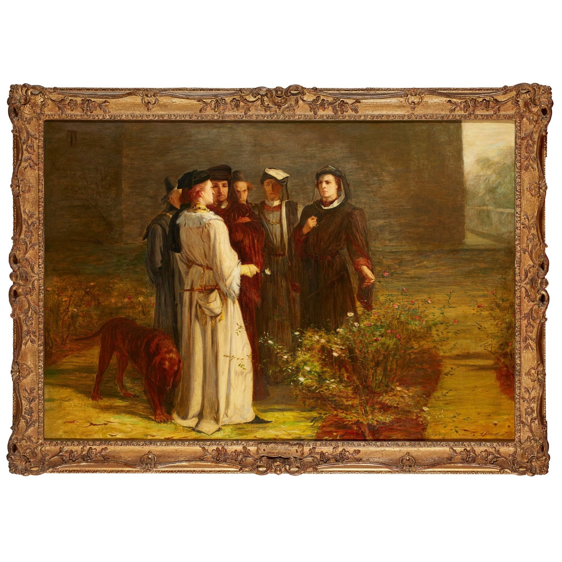 JOHN PETTIE R.A., H.R.S.A. (SCOTTISH 1839-1893) CHOOSING THE ROSES IN THE TEMPLE GARDENS - Image 2 of 3