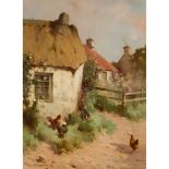 § ROBERT RUSSELL MACNEE R.G.I. (SCOTTISH 1880-1952) CHICKENS IN A FARMYARD