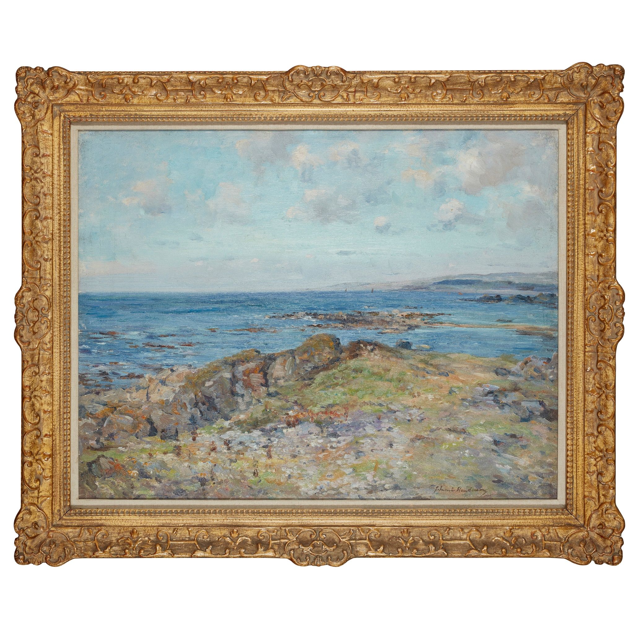 JOSEPH MORRIS HENDERSON R.S.A (SCOTTISH 1864-1936) THE MAIDENS, AYRSHIRE COAST - Image 2 of 3