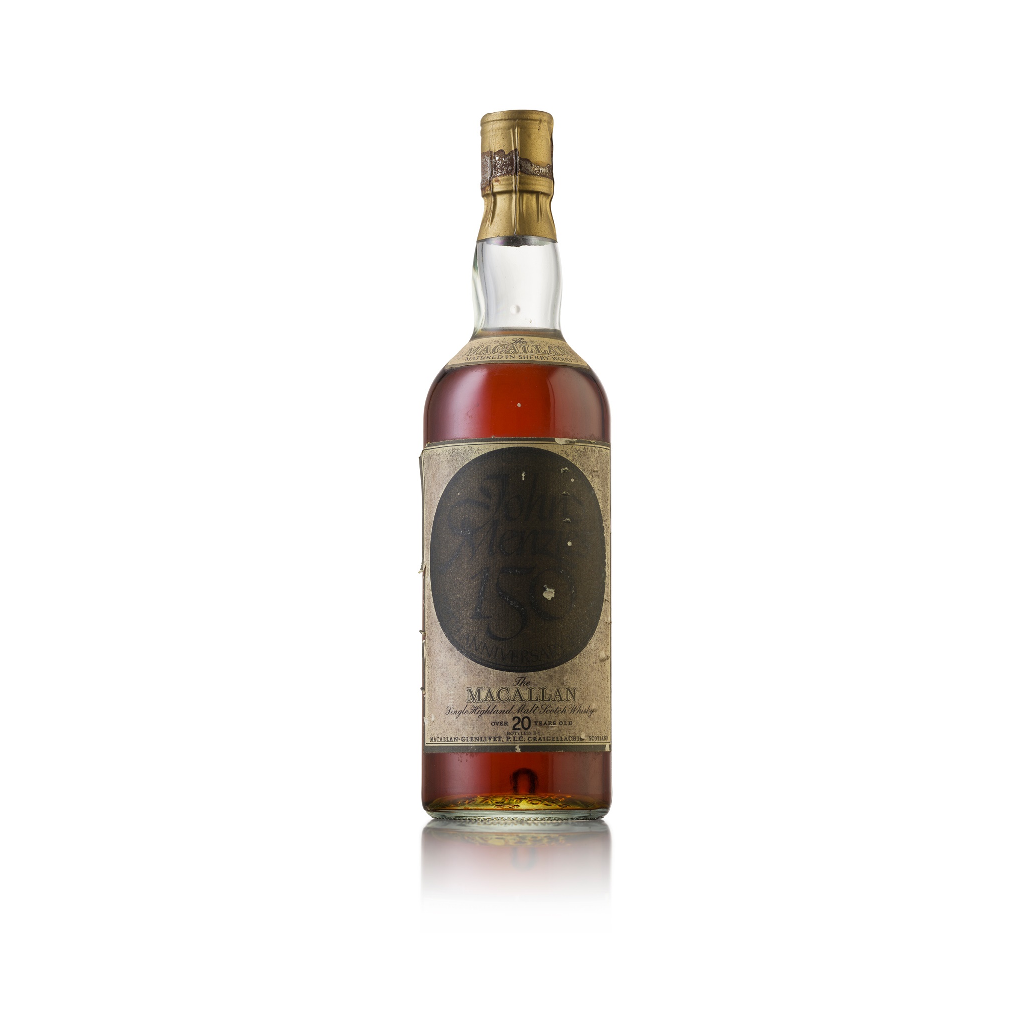 THE MACALLAN OVER 20 YEARS OLD - JOHN MENZIES 150TH ANNIVERSARY together with an engraved glass