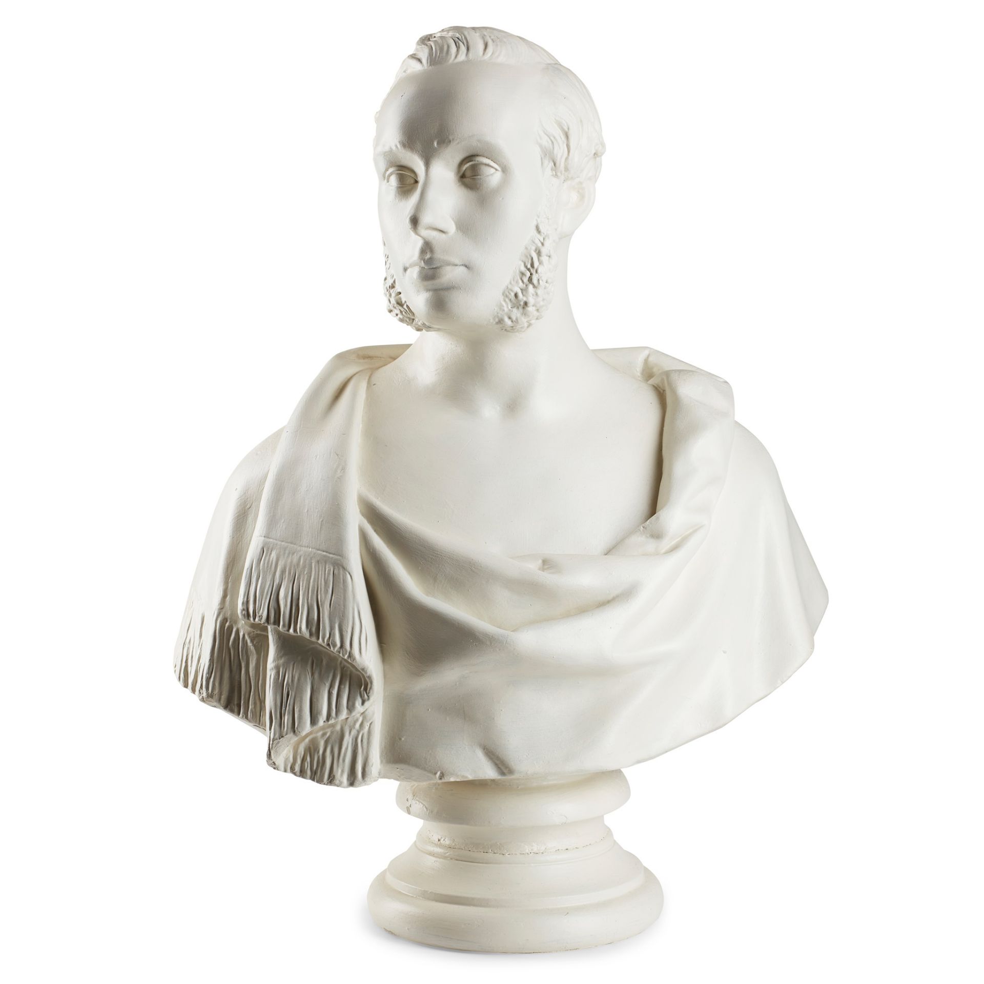 PAINTED PLASTER BUST OF A GENTLEMAN 19TH CENTURY