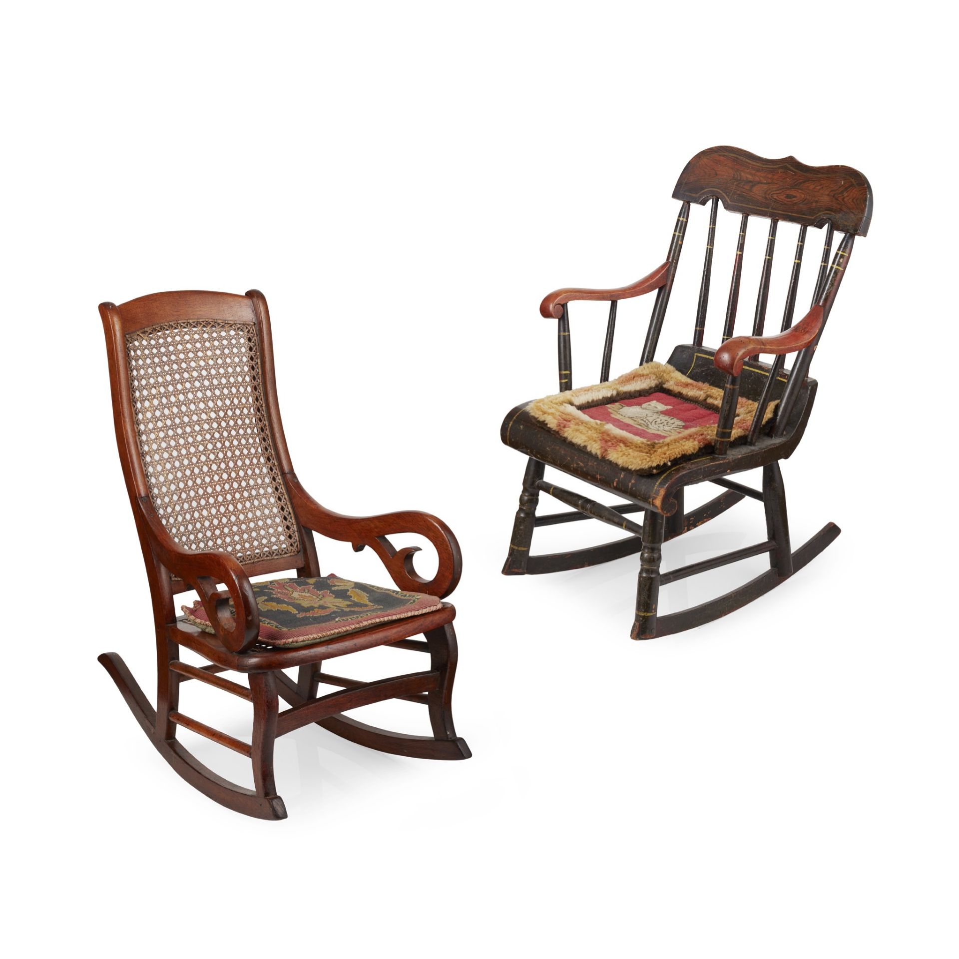 TWO AMERICAN CHILD'S ROCKING CHAIRS 19TH CENTURY