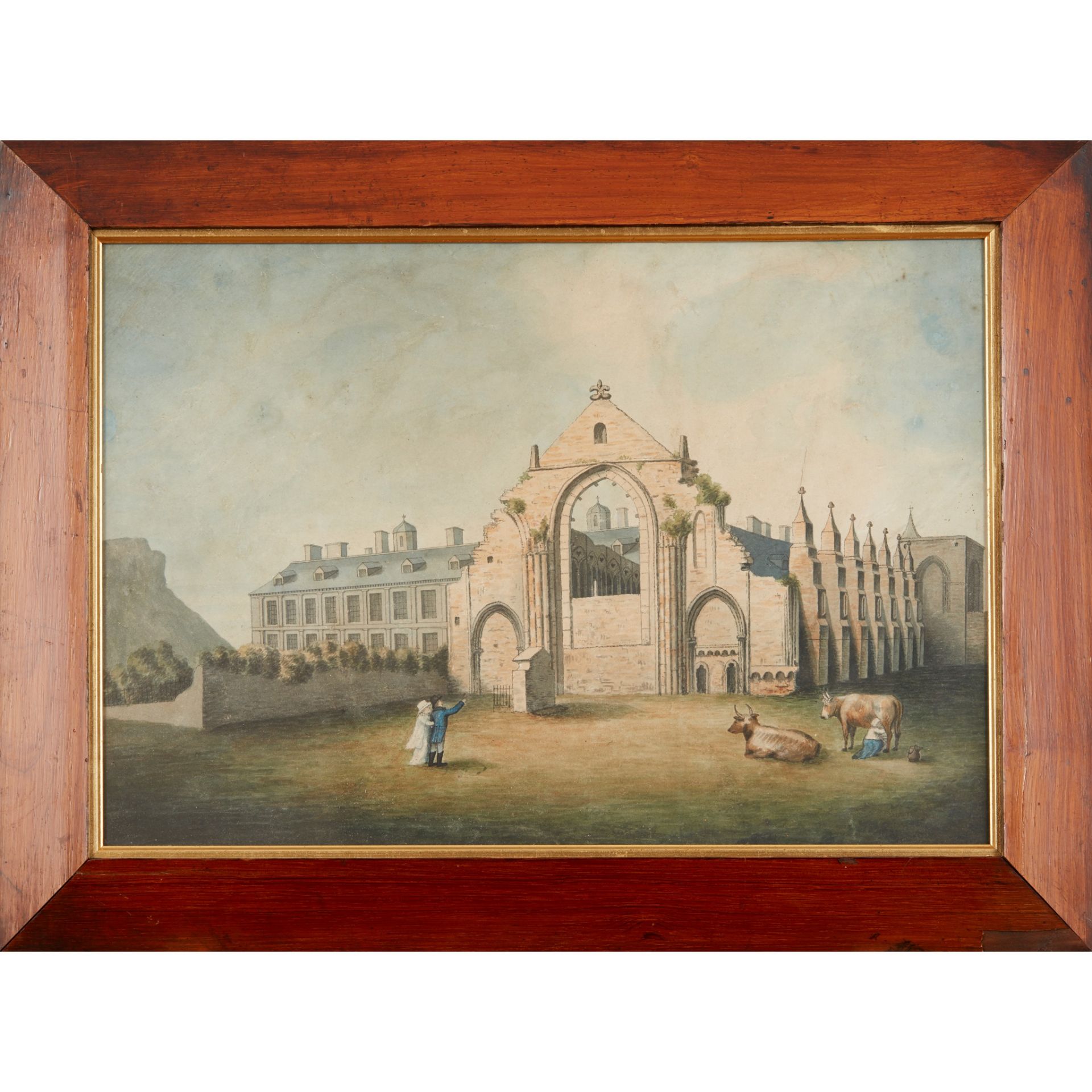 19TH CENTURY BRITISH NAIVE SCHOOL A VIEW OF HOLYROOD ABBEY, EDINBURGH