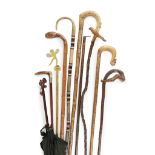 GROUP OF FOLK ART CANES 19TH/ EARLY 20TH CENTURY