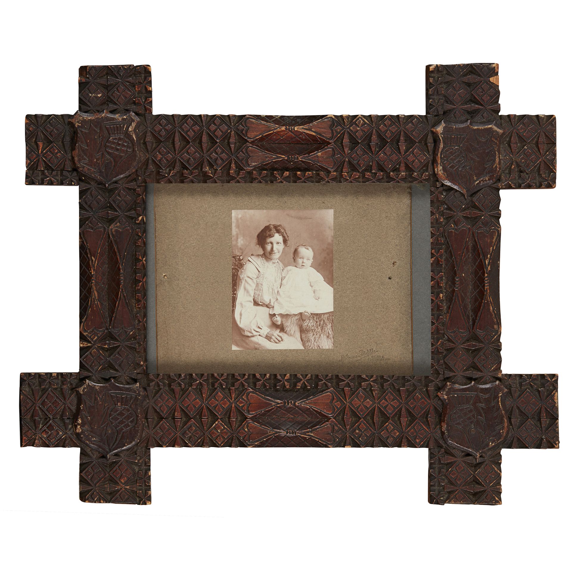 SCOTTISH LOWLANDS CHIP CARVED FRAME LATE 19TH CENTURY