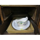 A Royal Worcester Pastorale design sauce boat designed by Sabine Chenneviere together with a Harrods