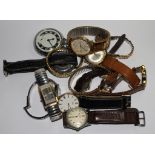 A collection of ladies and gentleman's wristwatches