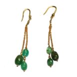 A pair of emerald drop earrings
