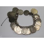 A coin bracelet made from sixpence coins