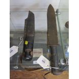 An AFH US bayonet, with later timber scabbard, 36.5 cm long, and another knife by William Rodgers,