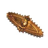 A 15 carat gold memorial brooch, with locket back