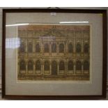 Valerie Thornton (1931 - 1991) Classical architectural facade Etching and aquatint Signed in