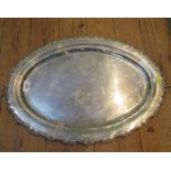 An Egyptian low grade silver tray