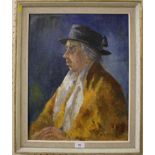 M. Steele The Old Gypsy Woman oil on board 49 x 39cm