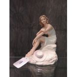 Regal porcelain figure study of Rachel - a young girl seated on a rock in a summer dress, number