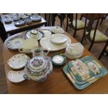 Various Edwardian and later dinner wares, including two meat plates, large tureen and cover, and