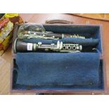 A Buffet Crampon clarinet, in an associated case, as found.