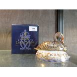 A Royal Crown Derby 'Black Swan' paperweight, limited edition for the Golden Jubilee of H.M. Queen