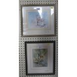 After David Shepherd Two depictions of antelope Signed in pencil on the frame and on the reverse