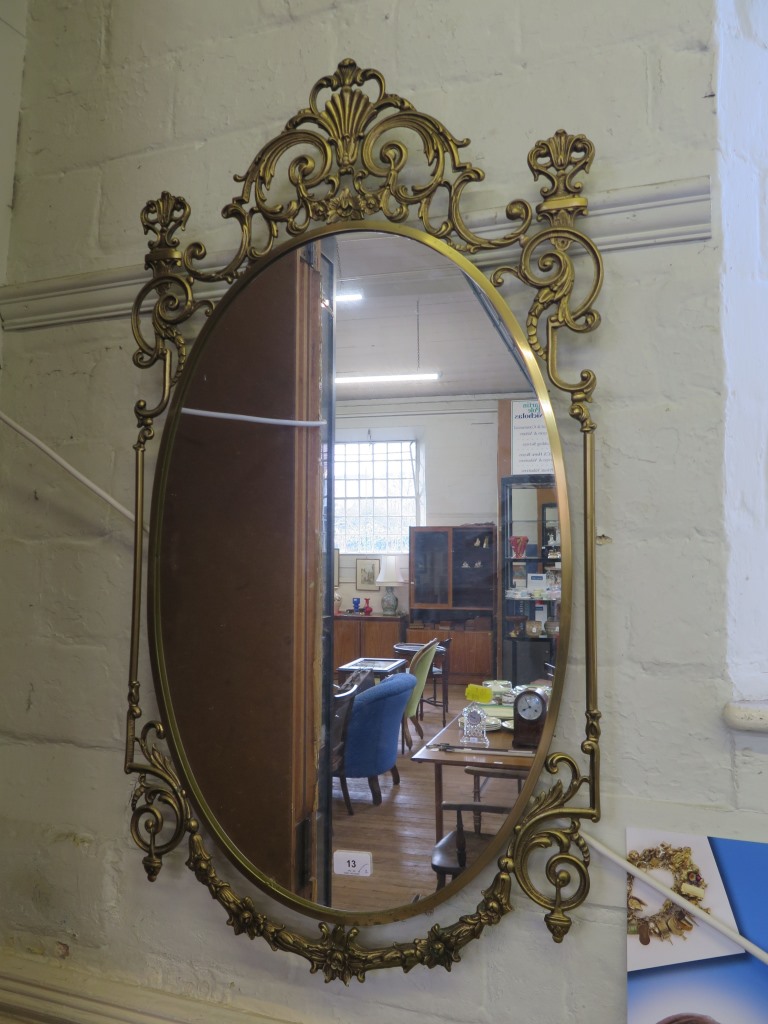 An Italian gilt metal and green marble console table, with pierced frieze, and mask head cabriole - Image 2 of 2