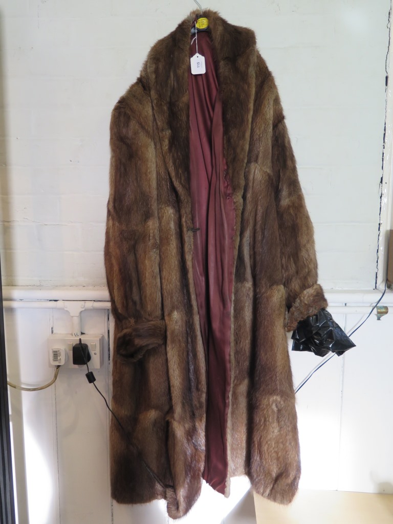 A long mink fur coat, 123 cm long