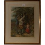 A print after E.J. Cobbett Children nut gathering Later inscribed 'May 1859' on the reverse 40cm x
