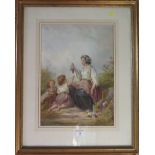 Francis William Topham (1808 - 1877) A lady representing Autumn feeding children grapes
