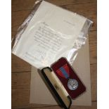 An Imperial Service Medal, cased, with certificate dated September 1985, awarded to Mrs Esme Joan