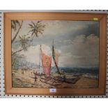 Alexander Sofronoff (1901 - 1948) Beach view at Colombo oil on canvas signed 40 x 51 cm
