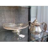 An Elkington & Co antique silver plated basket and an Elkington & Co lidded two handled bowl