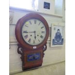 A Victorian mahogany drop dial wall clock, with glazed panel, labelled inside 'Superior 8-day
