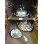 A miscellaneous collection of silver plate, including a spoon rest, tureen and other serving