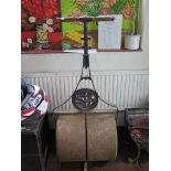 A cast iron garden roller, by Tweddle & Corbold, Reading, roller 49 cm wide