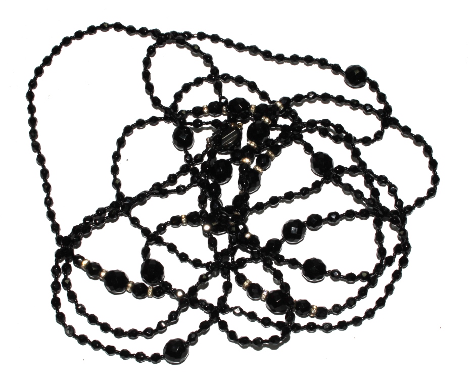 A Butler and Wilson black beaded necklace