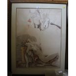 Jurgen Gorg 'Concert' study of a nude with string instruments limited edition lithograph 134/255