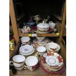Various tea wares including Royal Albert, Tuscan, and Salisbury Bone China, a Bing & Grondahl