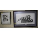 Gary Hodges Demure Lemur limited edition print 443/850 signed and personally inscribed '98 20 x 40