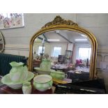A reproduction Victorian style giltwood overmantel mirror, 120 cm wide, 90 cm high