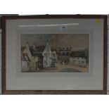 Early 20th century British School a pair of village scenes watercolours unsigned 21 x 32 cm (2)