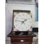 An early 19th century oak and mahogany crossbanded longcase clock, the painted square dial inscribed