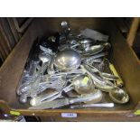 A large collection of miscellaneous silver plate cutlery