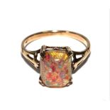 A 9 carat mixed enamel ring