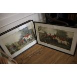 After John Frederick Herring Senior A set of four hunting prints colour lithographs 40 x 71 cm (4)