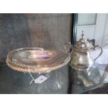 An Elkington & Co silver plated basket and an Elkington & Co lidded two handled bowl inscribed Ellan
