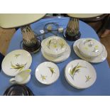 A Burleigh Ware Ironstone Sarano pattern part dinner service, for six place settings, two tureens,