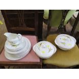 A Burleigh Ware Ironstone Sarano pattern part dinner service, for six place settings, two tureens,