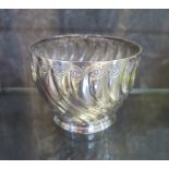 A late Victorian silver gadrooned bowl, inscribed on the base, 9 cm diameter