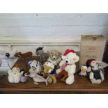 Eleven Steiff soft figures, including limited edition 'Winter Bear', with certificate and box,