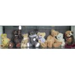 Teddy Bears: Deans Rag Book 46cm, Pedigree 32cm, six others including Rive, Caramel and Charlie (8)